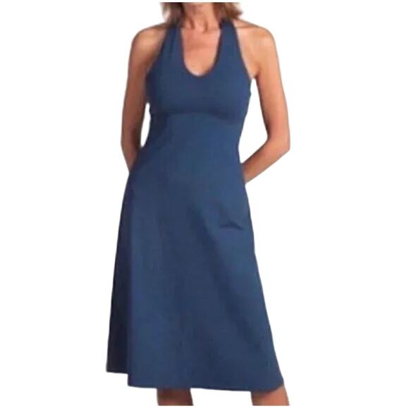 Patagonia Dresses & Skirts - Patagonia Navy Blue Morning Glory Athletic Halter Dress Back Tie Size Medium